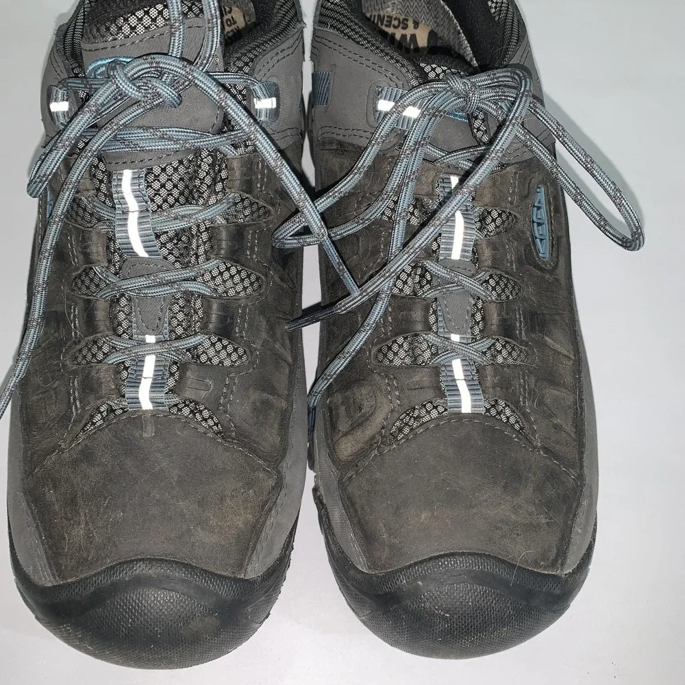 Keen Targhee III Shoes Womens 11 Gray Leather Mesh Hiking Trail Sneakers 1023038